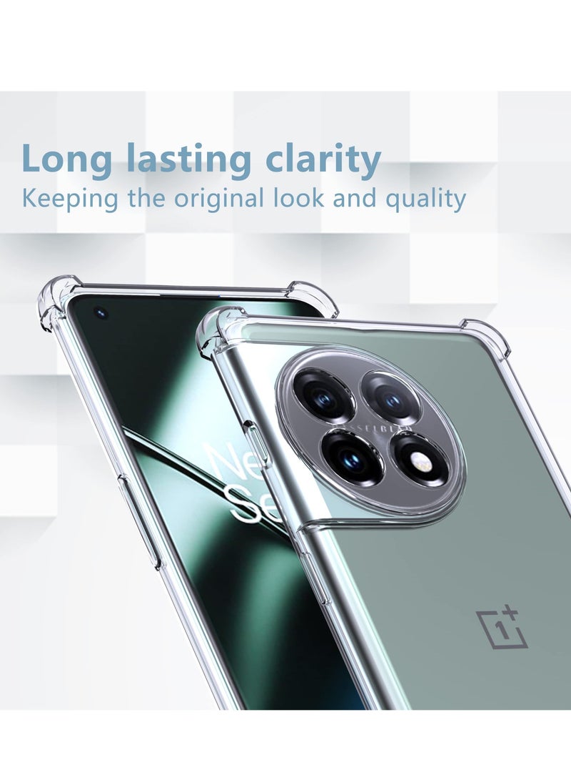 BORTONY OnePlus 11 Case Camera Protective Shock Absorption Soft Anti Scratch Clear Transparent Cover Compatible with OnePlus 11 5G - Image 2
