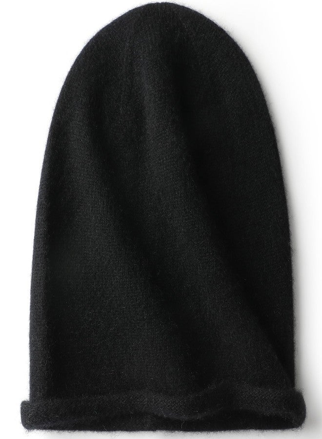 WaySoft Women's 100% Cashmere Slouchy Beanie Design in Elegant Gift Box - Multiple Chic Colors Black - Image 2