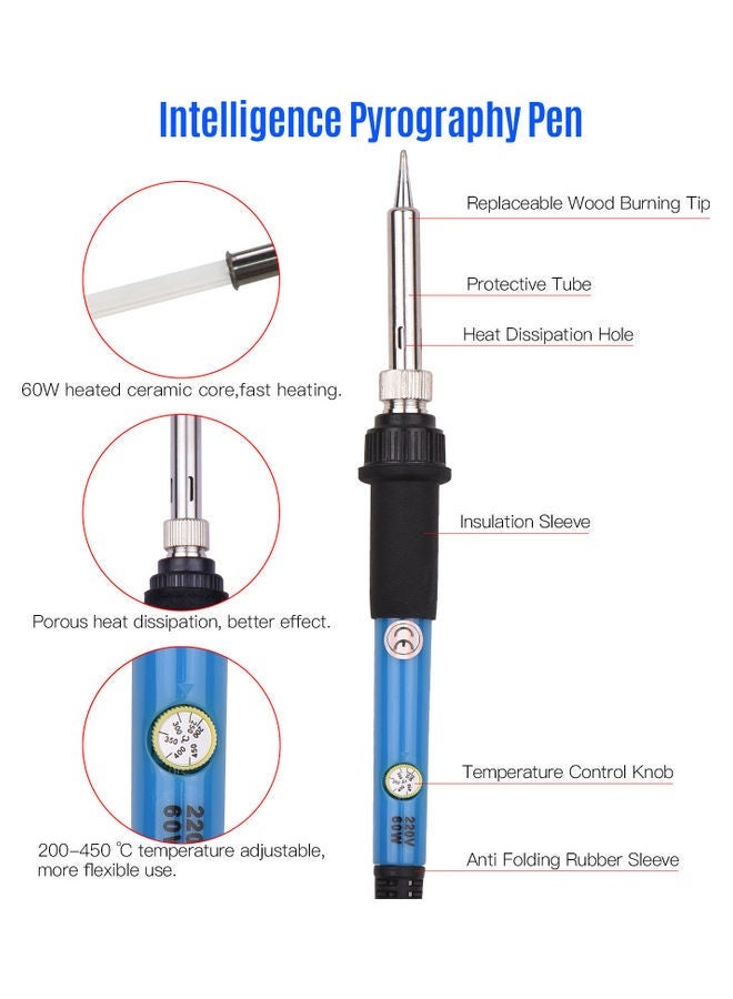 NIBEMINENT Wood Burning Kit with 105-Pieces US Plug Multicolour - Image 3