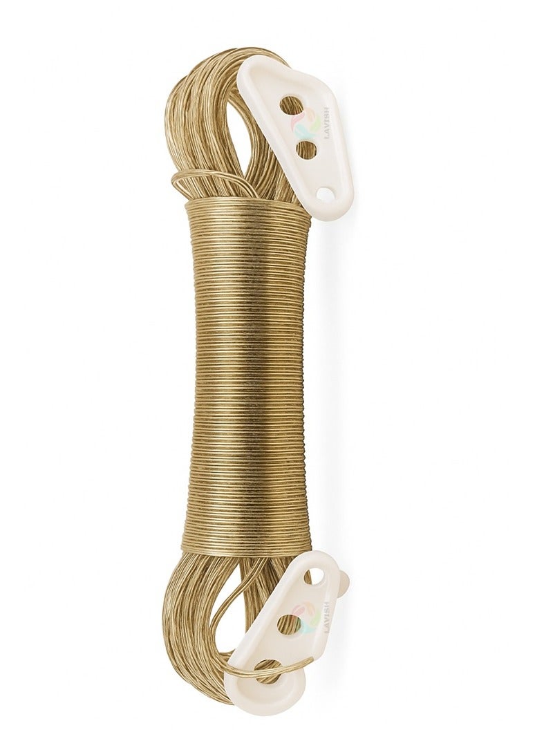 LAVISH Clothesline | 20M PVC Coated Wire Rope | Heavy Duty Stainless Steel Laundry Line | Rust Resistant & Anti-Sag | With Hanging Clips | For Home, Balcony, Outdoor, Camping Use - Image 1