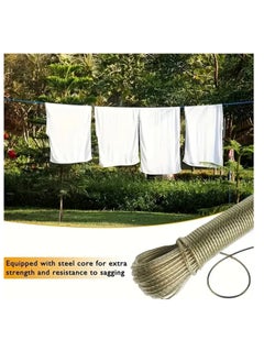Lavish 2 Pcs Washing Line Rope, Strong Steel Core Laundry Clothes Lines, Rot, Mould & Weather Resistant Thick Strong Plastic PVC Cover Garden Outdoor (20m)  - Image 4