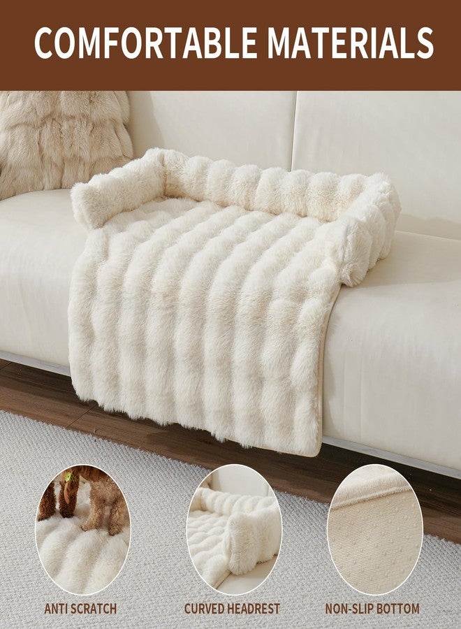 Dog Couch Bed for Dogs & Cats (29.5"x29.5"), Washable Plush Dog Bed for Couch with Bolster, Non-Slip Bottom, Furniture Protector for Sofa, Bed & Car Seat - Image 4
