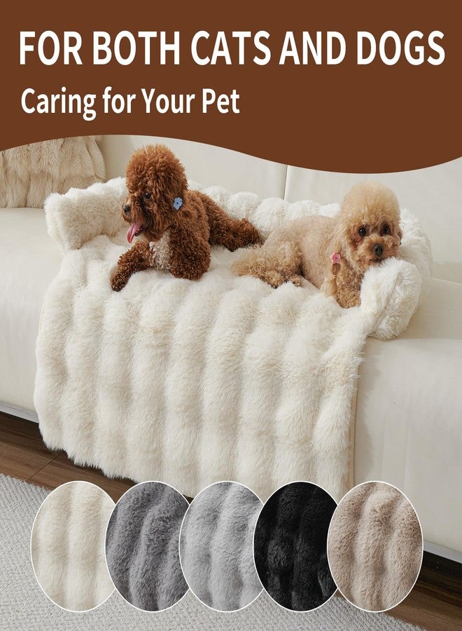 Dog Couch Bed for Dogs & Cats (29.5"x29.5"), Washable Plush Dog Bed for Couch with Bolster, Non-Slip Bottom, Furniture Protector for Sofa, Bed & Car Seat - Image 2
