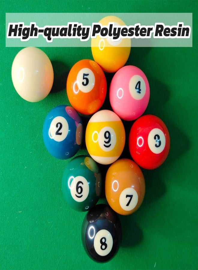 Sinkkuma Billiard Nine-Ball,Standard Set 10 Pool Table Balls, 2-1/4 inch Billiard Cue Ball Set Professional Pool Table Accessories - Image 2