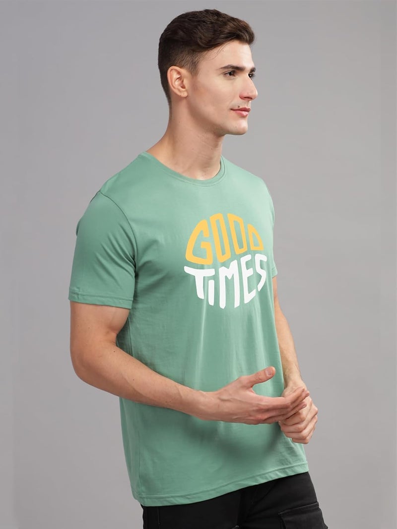 ADRO Men's Pista Green Graphic Printed T-Shirt - Good Times Design - Image 5