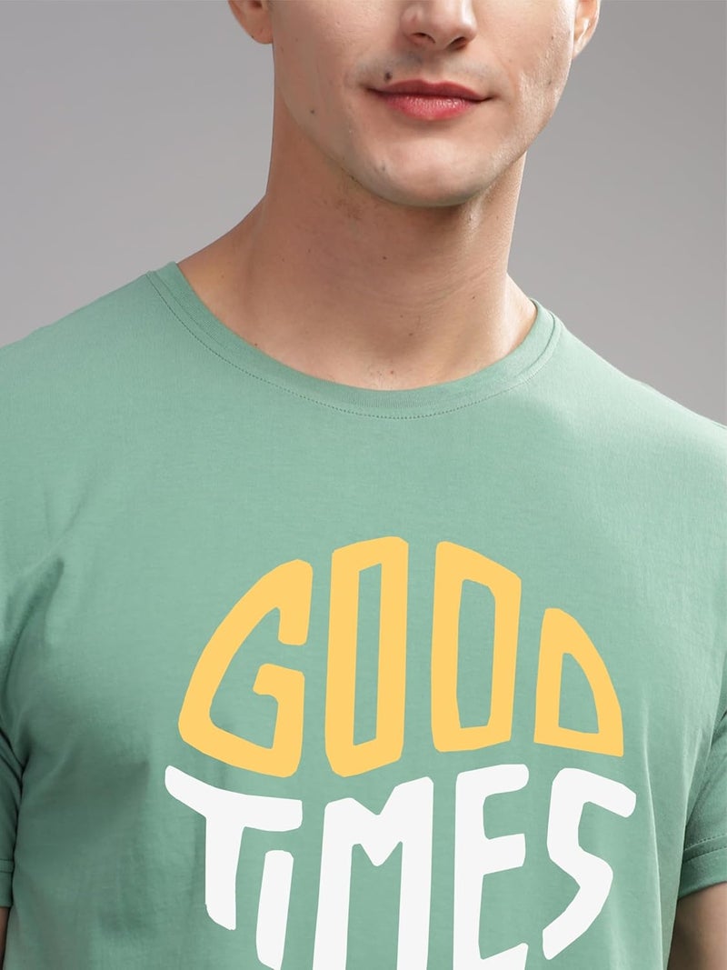 ADRO Men's Pista Green Graphic Printed T-Shirt - Good Times Design - Image 2