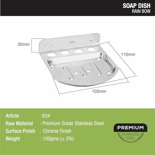 LIPKA Pack of 2 Rainbow Soap Dish | Premium Stainless Steel Soap Dish Holder in Glossy Finish | Soap Dish Organiser for Kitchen Sink | - Image 2