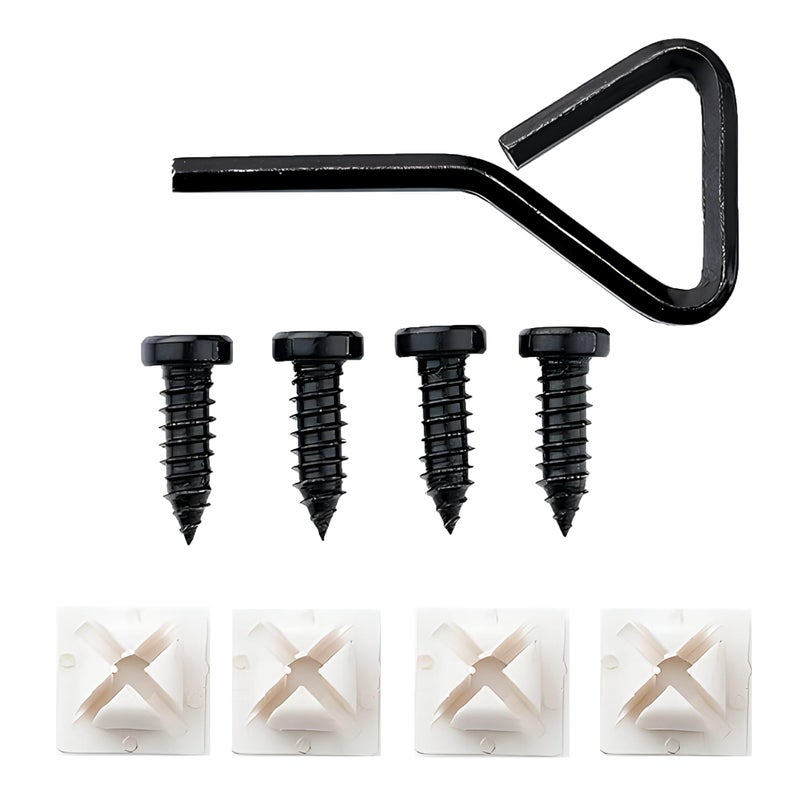 Rightcar Solutions License Plate Screws (1/4" x 3/4") | Anti-Theft License Plate Fasteners | Rattle-Proof, Rust-Proof Stainless Steel Screws (Black, 4 Pack) - Image 1