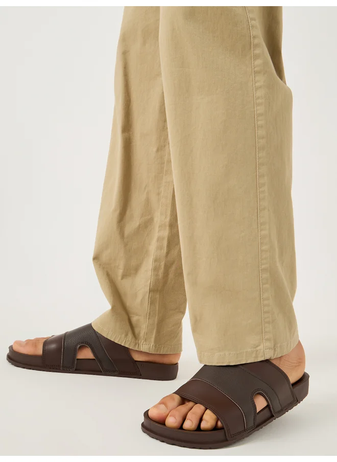 Styli Styli Cut Out Thick Band Slip on Sandals