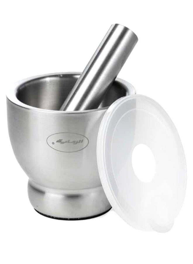 AL RIMAYA Mortar Pestle Garlic Press Silver - Image 1