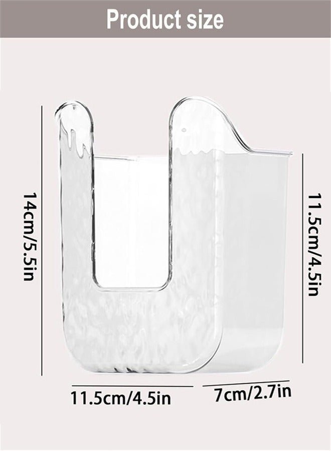 Kitchen Wipes Storage Box, 1pcs Wall Mounted Tissue Box, Clear Wall Hanging Tissue Holder, Self-Adhesive Tissue Holder, Wipe Tissue Storage Box Case for Kitchen Bedroom Bathroom  - Image 2