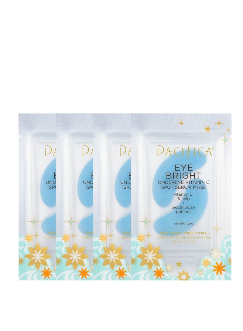 Pacifica Pacifica Undereye Spot Serum Mask – Bright Eye Vitamin C Mask for Dark Circles & Hydration, Brightening Under Eye Treatment, Vegan & Cruelty-Free, 4 Pack  - Image 1