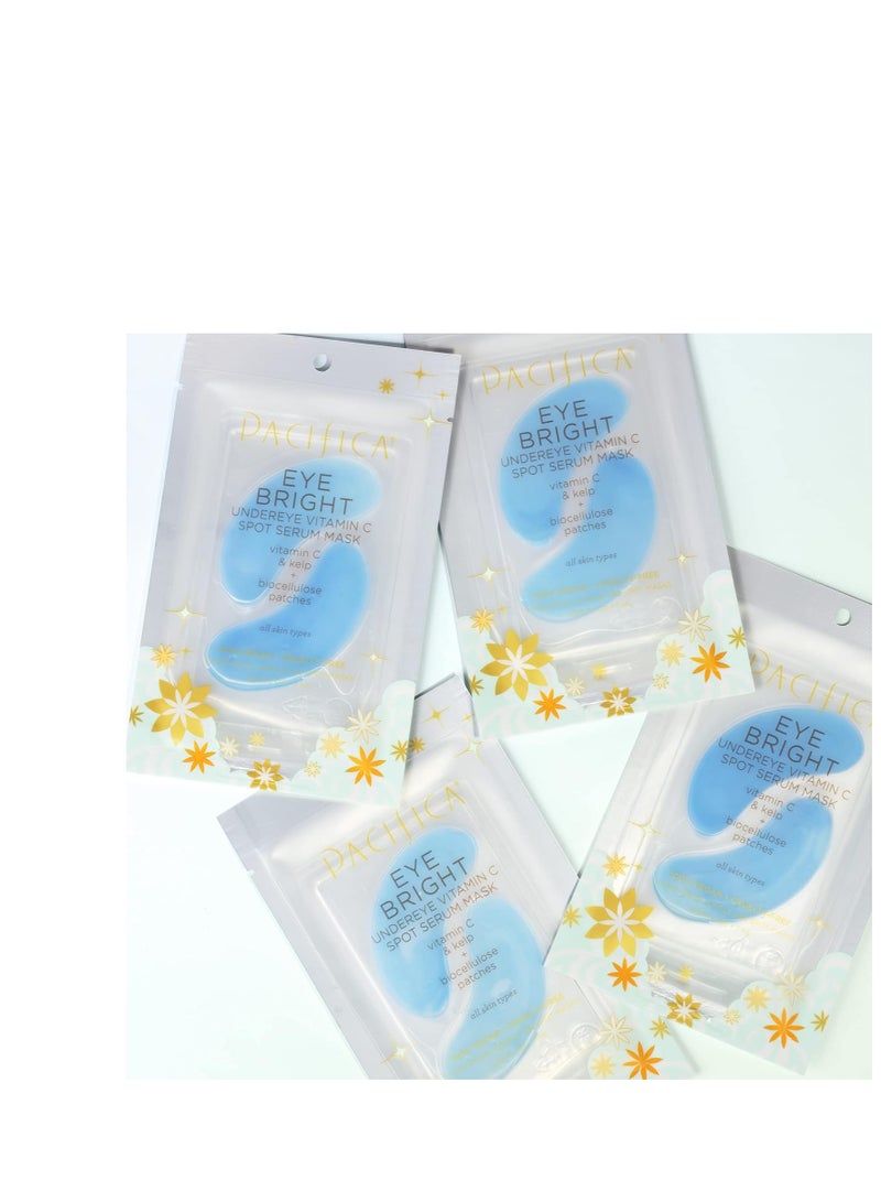 Pacifica Pacifica Undereye Spot Serum Mask – Bright Eye Vitamin C Mask for Dark Circles & Hydration, Brightening Under Eye Treatment, Vegan & Cruelty-Free, 4 Pack  - Image 2