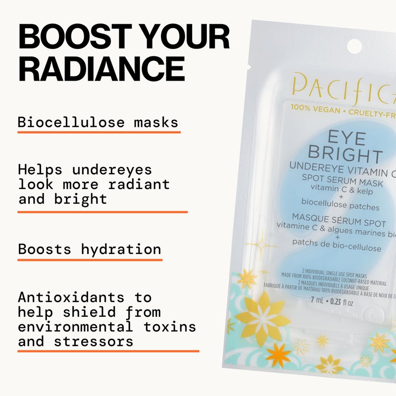 Pacifica Undereye Spot Serum Mask â€“ Bright Eye Vitamin C Mask for Dark Circles & Hydration, Brightening Under Eye Treatment, Vegan & Cruelty-Free, 4 Pack - Image 5