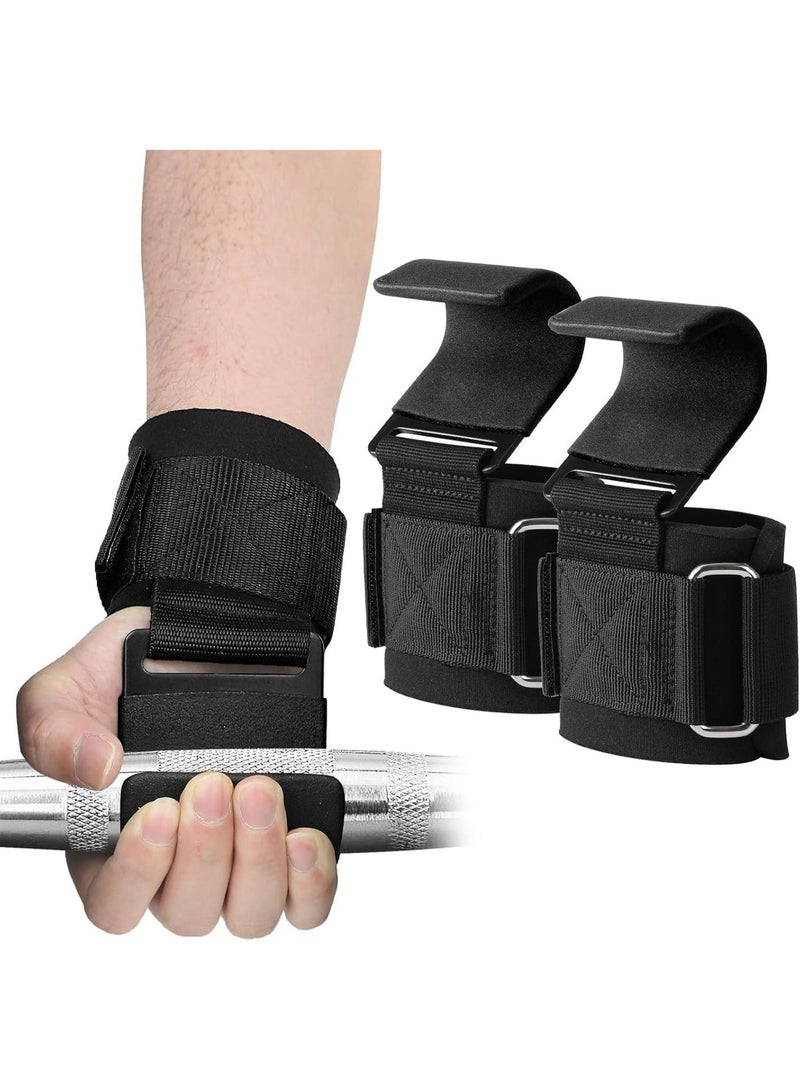Weight Lifting Hook with Wrist Support Straps Heavy Duty Steel Hooks Gym Grip Assistance Deadlift Hooks Pull Up Straps Powerlifting Bodybuilding Fitness Training Accessories for Men Women - Image 1