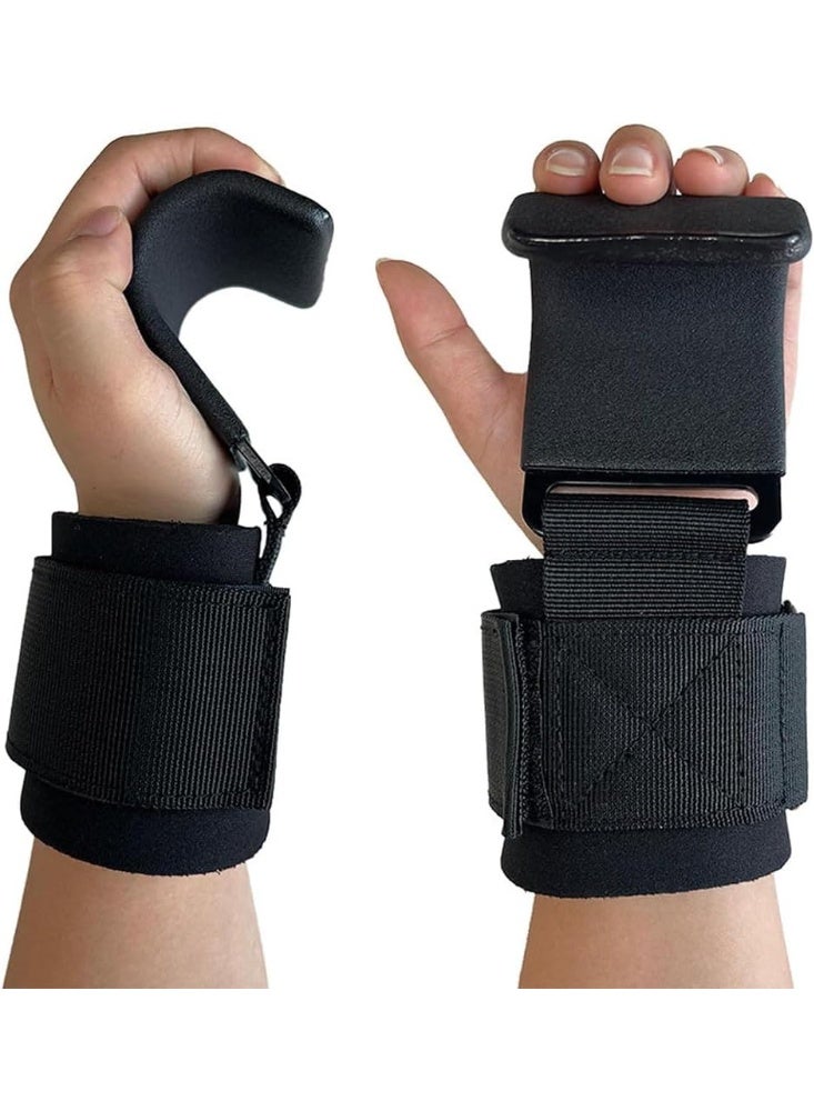 Weight Lifting Hook with Wrist Support Straps Heavy Duty Steel Hooks Gym Grip Assistance Deadlift Hooks Pull Up Straps Powerlifting Bodybuilding Fitness Training Accessories for Men Women - Image 2