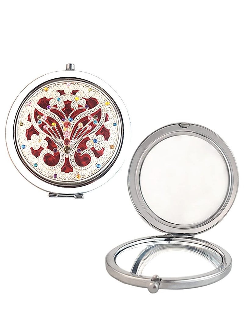 KASTWAVE Compact Makeup Mirror, 1x/10x Magnifying Travel Makeup Mirror Round Pocket Makeup Mirror Handheld Travel Makeup Mirror Portable Wallet Makeup Mirror Folding Magnifying Beauty Mirror  - Image 1