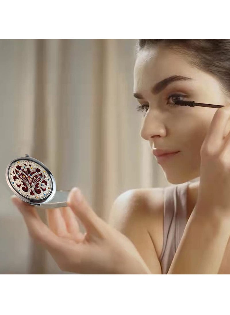 KASTWAVE Compact Makeup Mirror, 1x/10x Magnifying Travel Makeup Mirror Round Pocket Makeup Mirror Handheld Travel Makeup Mirror Portable Wallet Makeup Mirror Folding Magnifying Beauty Mirror  - Image 3