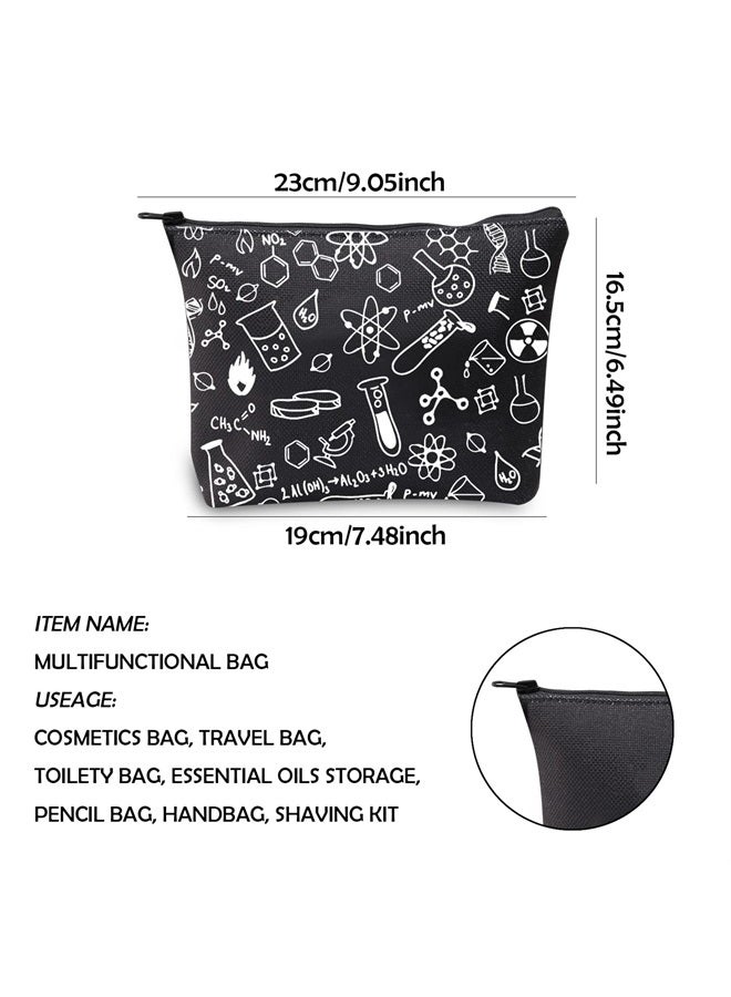 WCGXKO Science Cosmetic Bag Biology Chemistry Gift Science Lover Gift Chemist Scientist Makeup Bag Science Teacher Student Gift (Chemistry B) - Image 2
