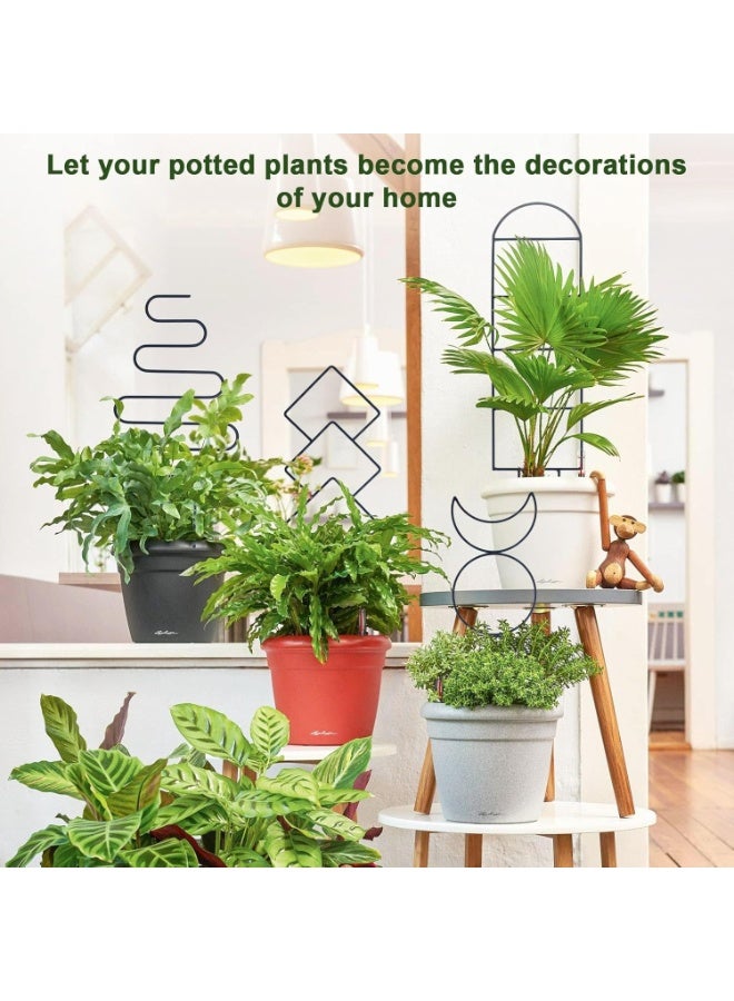 Relex Indoor Plant Trellis for Climbing Plants, 16-inch Small Metal Garden Trellis for Outdoor Potted Plants with Unique Patterns, 4 Pack for Vine Ivy Flower Plant Support - Image 3