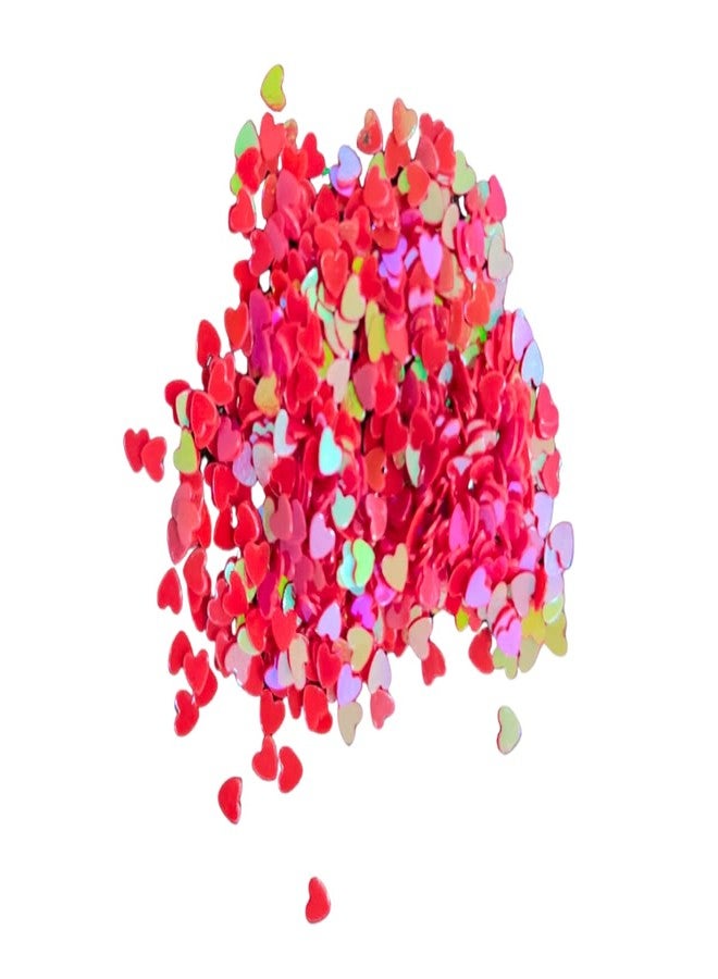 Kunya® Resin Nail Art Tool,Slime for Nail Decoration Flakes for DIY Hologram & Glitter Sequins100 / 120 Units in per Packets (Mini Red Heart) - Image 1