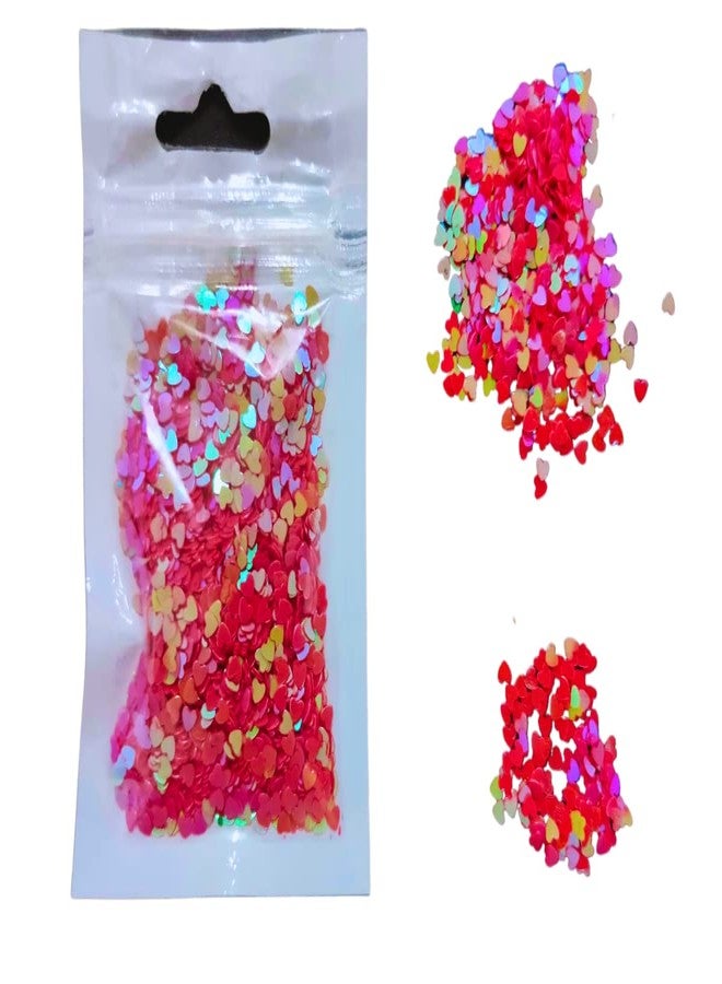 Kunya® Resin Nail Art Tool,Slime for Nail Decoration Flakes for DIY Hologram & Glitter Sequins100 / 120 Units in per Packets (Mini Red Heart) - Image 2