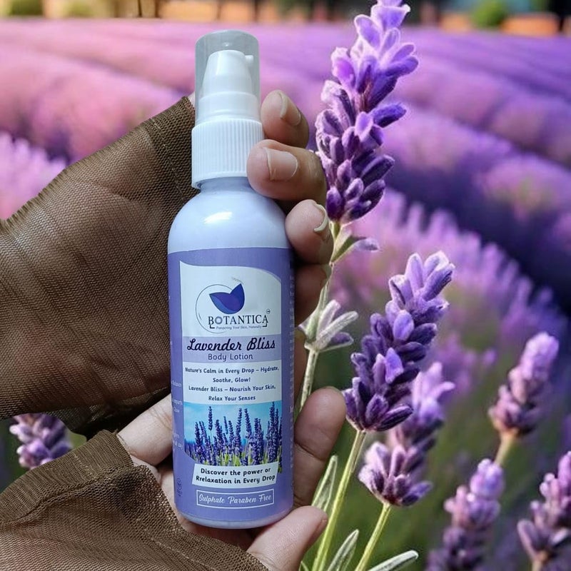 BOTANTICA Lavender Body Lotion for Women & Men, 100 ml| Smooth, Non-Greasy Formula| Up to 8 Hours Intense Moisturization|For Smooth & Moisturized Skin| Suitable for All Skin Types - Image 2