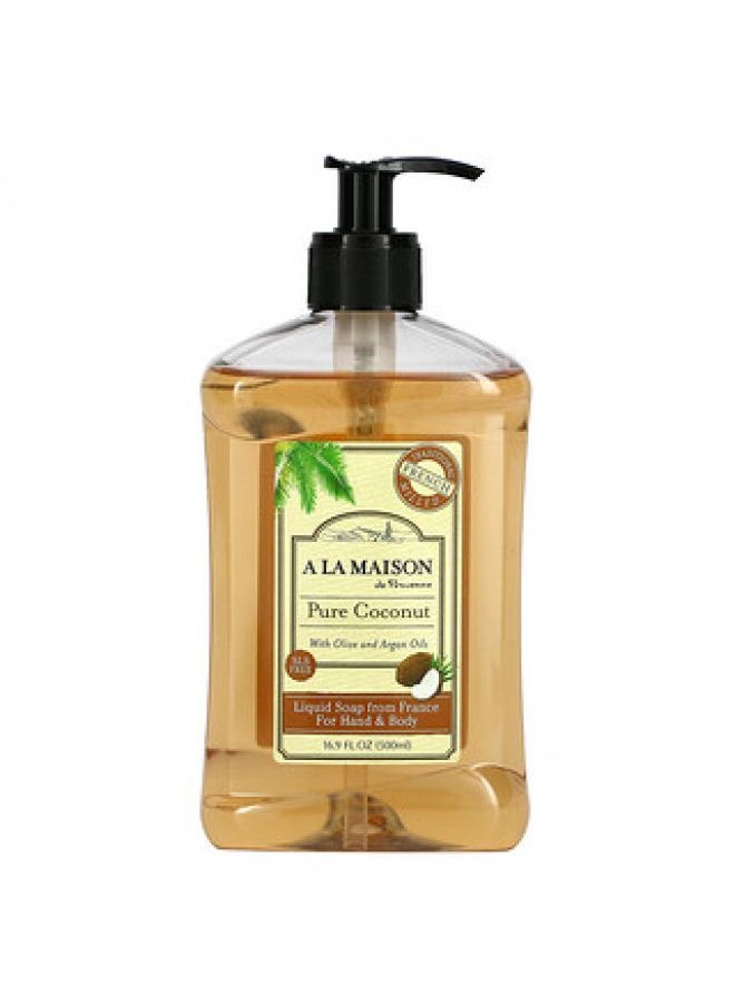 A La Maison De Provence A La Maison de Provence Liquid Soap For Hand & Body Pure Coconut 16.9 fl oz 500 ml 