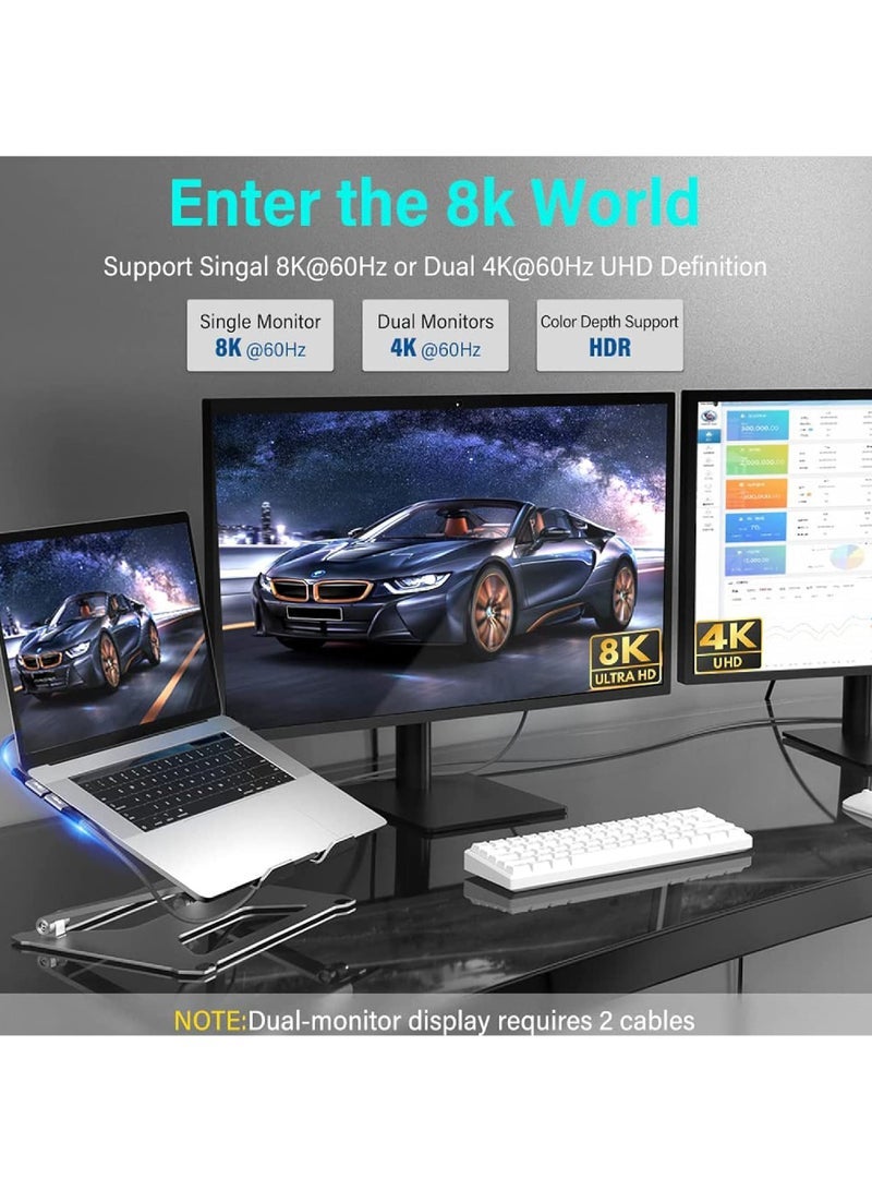 Captaintech USB 4 Cable (40Gbps, 8K@60Hz) – Type C to Type C with LED Display, 90° Angled Connector for Laptop/Tablet/PC/Hub - Image 5