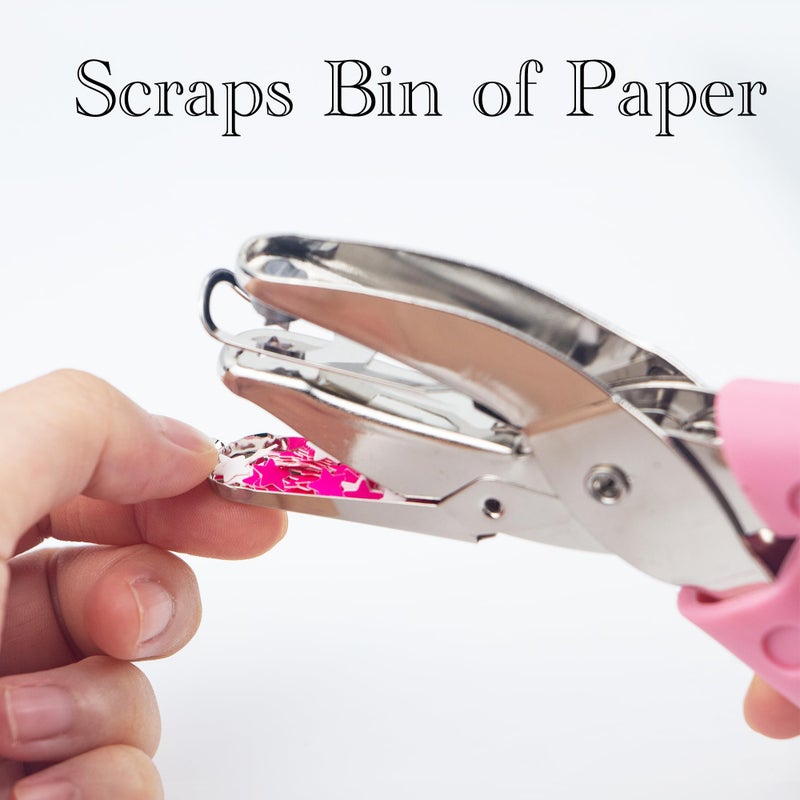 krastmon Star Shape Hole Handhold Single Paper Hole Punch for Paper and Crafts, 1/4 inch Puncher with Pink Soft Thick Silicone Cover - Image 4