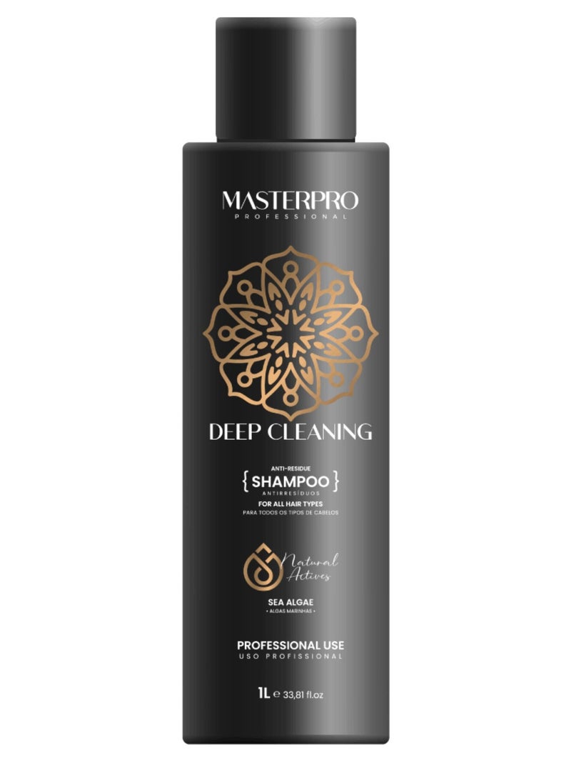 MASTERPRO PROFESSIONAL Clarifying Shampoo - Deep Cleaning - Anti Residue  - with Seaweed -  Strength & Resistance - for All Hair Types - 1L 