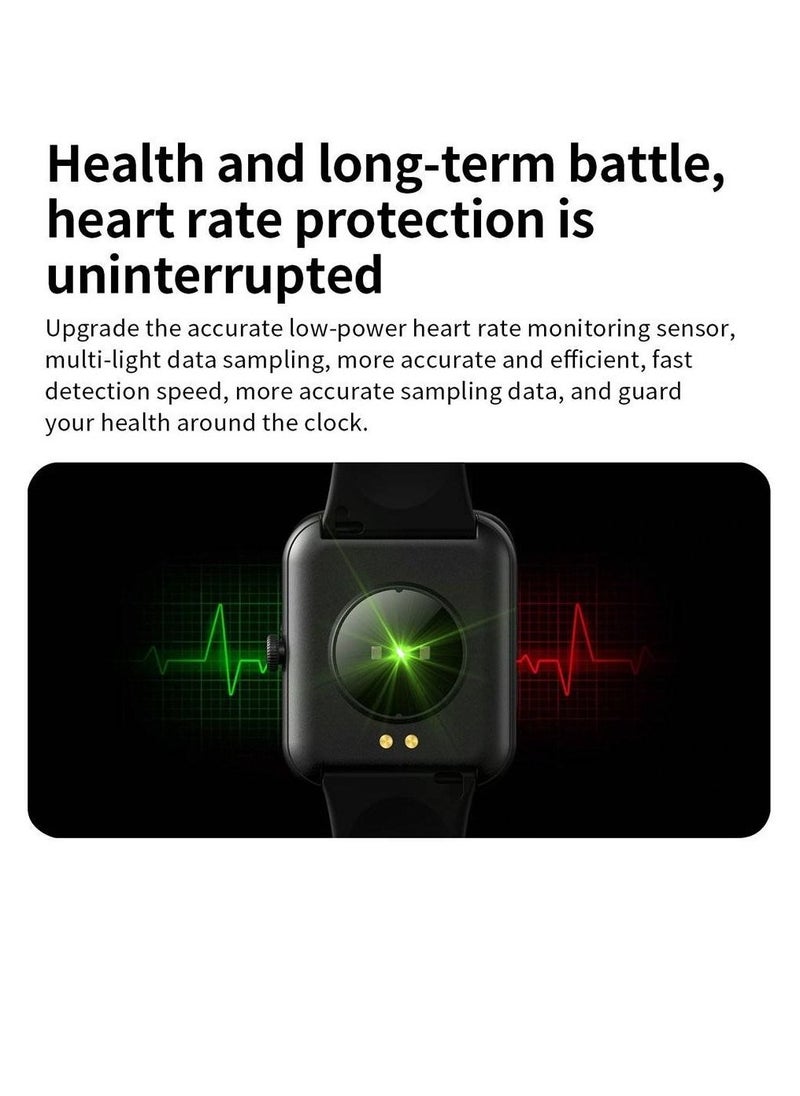 LW - Ultra-Long Battery Life Heart Rate/Sleep and Activity Tracking Smartwatch Sports Fitness Tracker - Black - Image 1