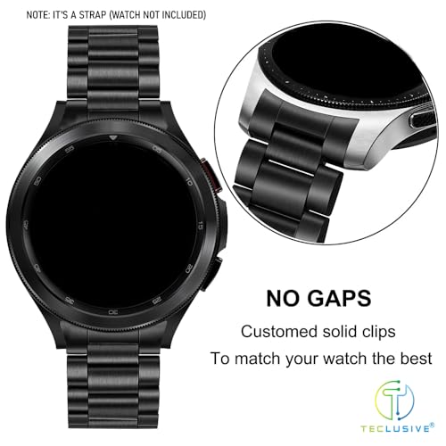 T TECLUSIVE Ultra Luxury Stainless Steel Metal Chain Strap Band Compatible for Galaxy Watch 7 44mm / Watch 7 40mm | No Gap Metal Strap for Galaxy Watch 7 with watch strap adjuster tool (Silver) - Image 3