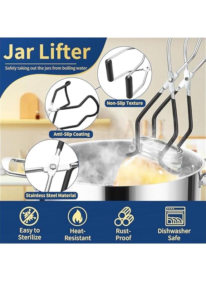 Arabest Canning Jar Lifter Tongs with Jar Lid Lifter Magnetic Lid Lifter,Canning Bubble Popper Bubble Remover and Canning Labels for Canning Supplies Starter Kit,4Pcs Canning Tools-Black - Image 3