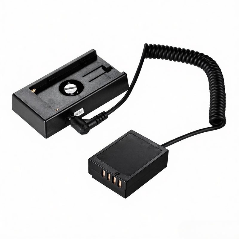 NP-W126 Dummy Battery Coupler with Spring Cable + NP-F970 F750 Battery Plate Holder Compatible with Fuji Cameras X-A1/X-A2/X-A3/X-E1/X-E2/X-M1/X-Pro/X-T1/X-T2/X-T10/HS33EXR/HS35EXR/HS50EXR - Image 1