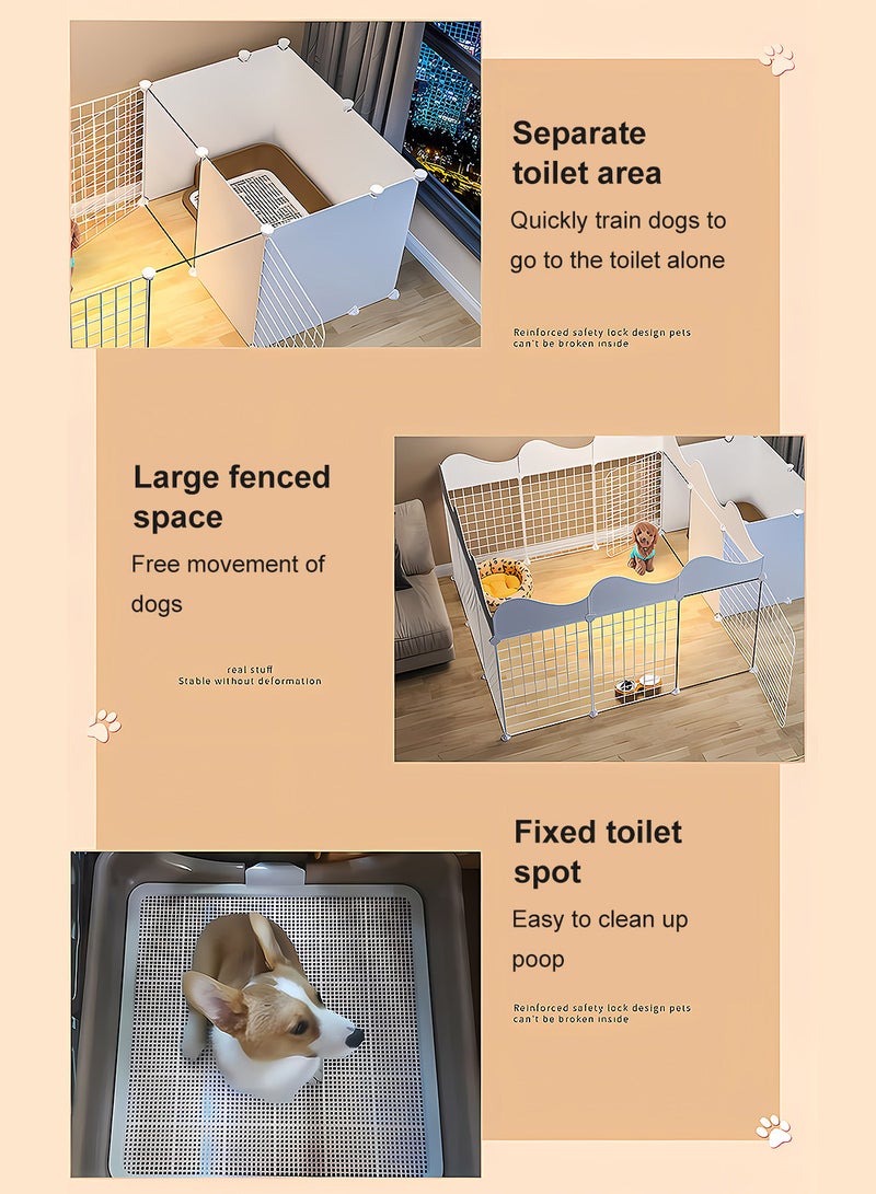 Kidle Pet Fence Dog Isolation Free Combination Indoor Small Dog Kennel with Toilet Area Household Fence Dog Cage  - Image 3