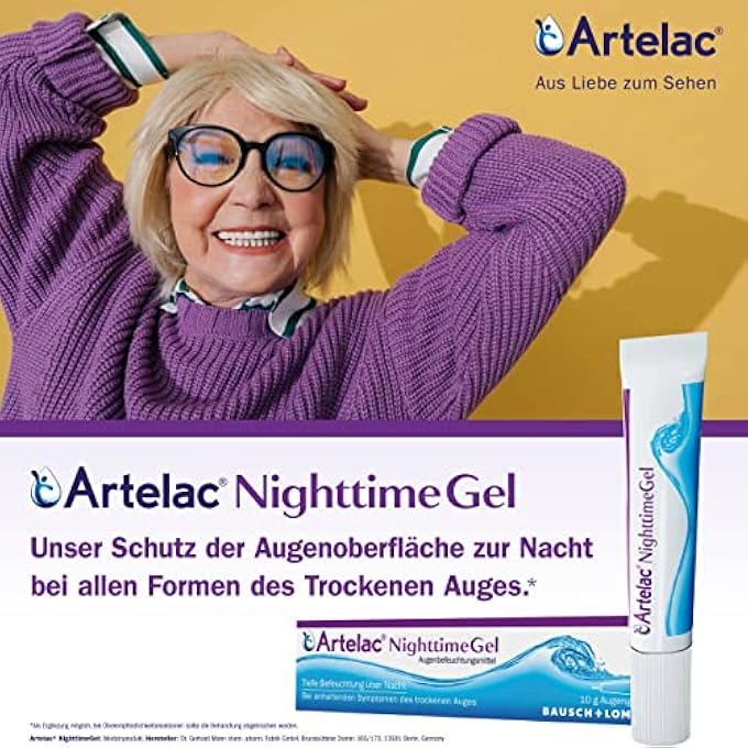 Artelac Nighttime Gel, by Bausch Plus Lomb, Night Time Eye Gel for Dry Eyes, Long-Lasting Relief for Irritated, Gritty, Carbomer Eye Gel, 10g - Image 2
