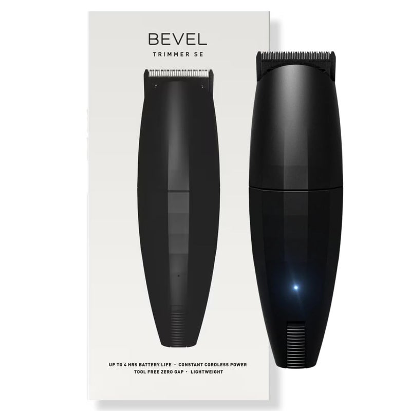 Bevel Bevel Beard Travel Trimmer SE for Men - Lightweight Cordless Mustache Trimmer, 4 Hour Rechargeable Battery Life, Tool Free Adjustable Zero Gapped Blade, Barber Supplies, Black (Packaging May Vary)