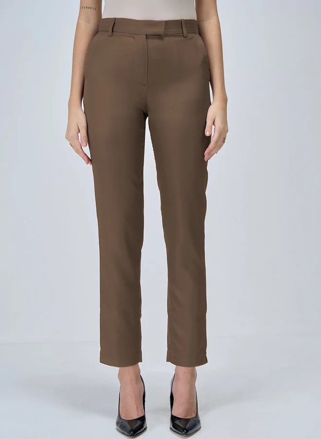 Salt Attire SALT ATTIRE Women Smart Mid-Rise Slim Fit Formal Trousers