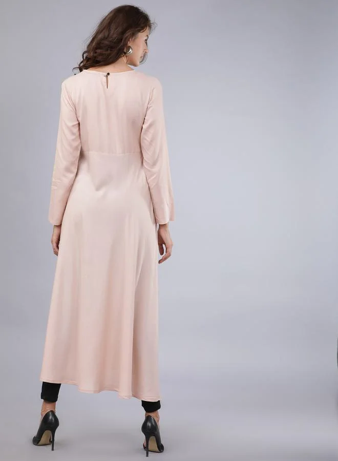 Vishudh Button Detail Tassel Detail A Line Maxi Kurta by Styli
