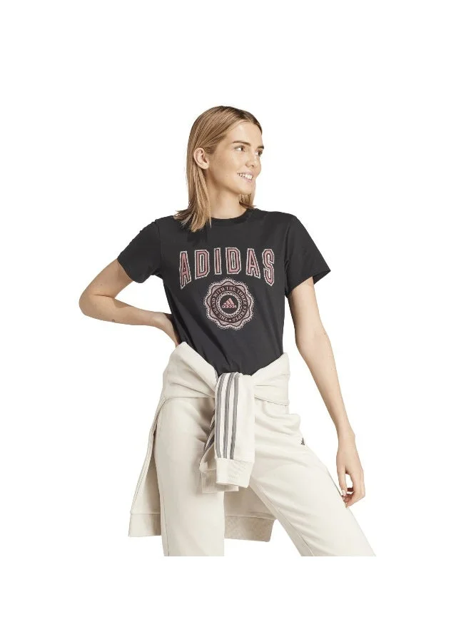 Adidas  adidas W Collegiate T Black Training T-Shirts for Women | Best Price UAE