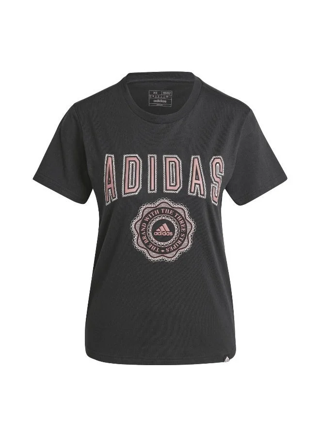 Adidas  adidas W Collegiate T Black Training T-Shirts for Women | Best Price UAE