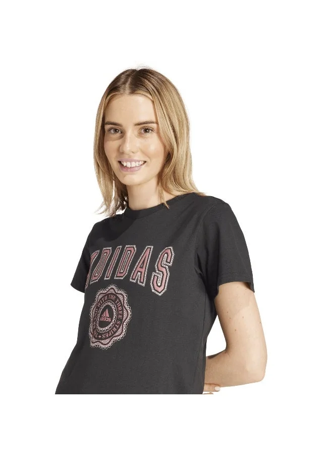Adidas  adidas W Collegiate T Black Training T-Shirts for Women | Best Price UAE