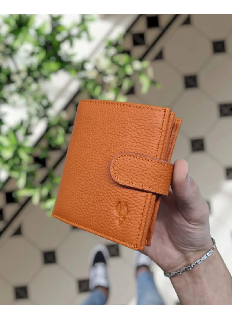 VISSO - 112 Leather Wallet Personalized Women Men External Lock Snap Zipper Bag - Image 1