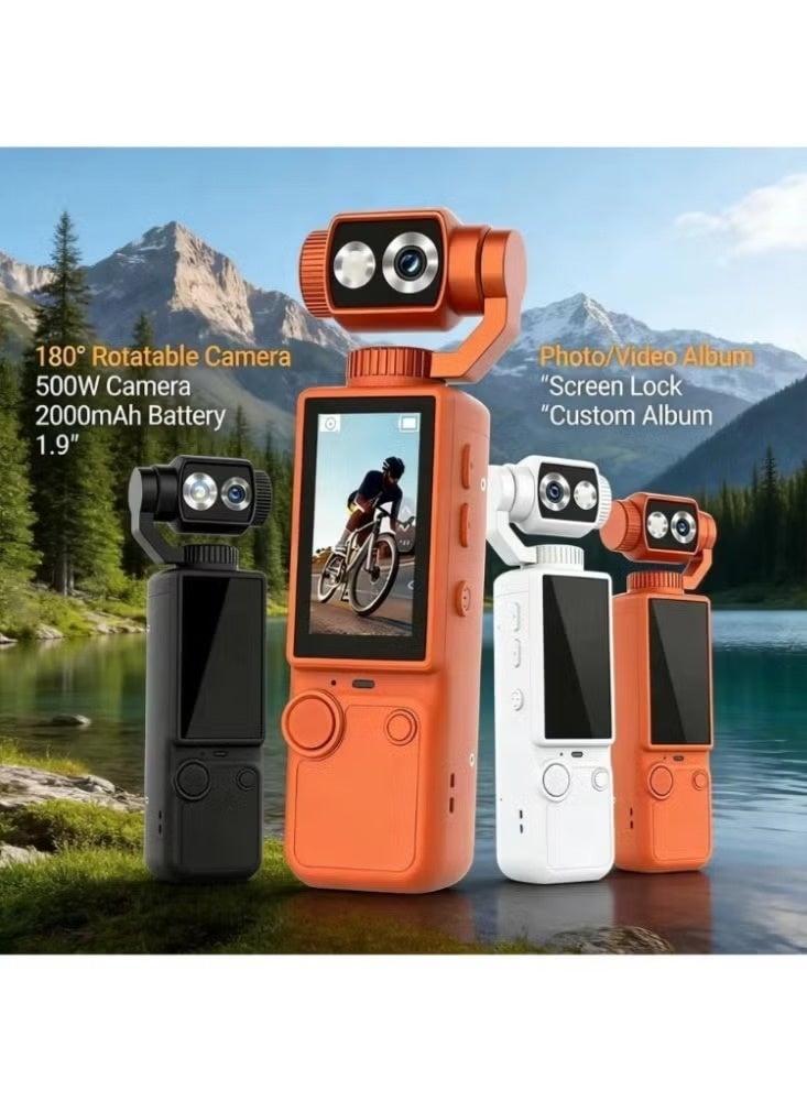 ACLIX Q-8 4K Ultra HD Pocket Vlog Camera – 1-Inch Sensor, 3-Axis Gimbal Stabilizer, Portable Mini Camera for Vlogging, Travel & Content Creation - Image 2