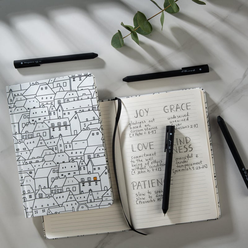 DIVERSEBEE Hardcover Lined Journal Notebook, Medium A5 (5.8 x 8.3 inches), 192 Pages, Thick Paper, Aesthetic Journals for Writing, Office School Bible Journaling Supplies (City on a Hill) - Image 2