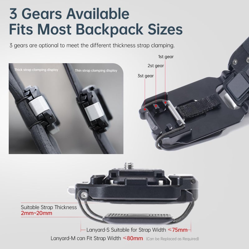 FALCAM F38 Camera Clip Kit V2, F38 Backpack Clip with Plate for Backpack Strap and Camera F38B3803 - Image 3