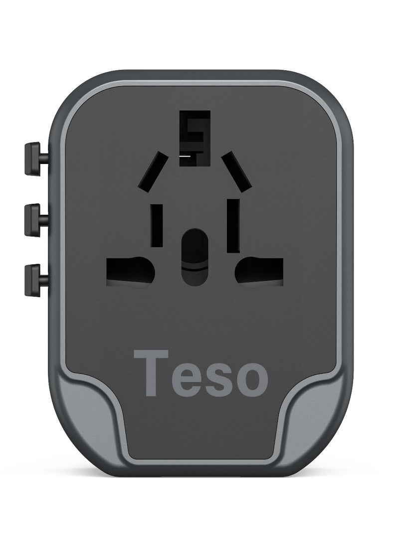 Universal Travel Adapter 20W Ultra-Fast Charging with 1 USB-C PD and 2 USB-A QC Ports
