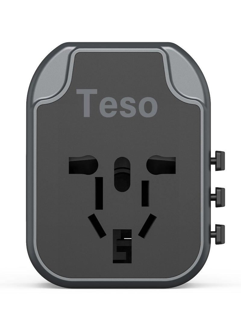 Universal Travel Adapter 20W Ultra-Fast Charging with 1 USB-C PD and 2 USB-A QC Ports