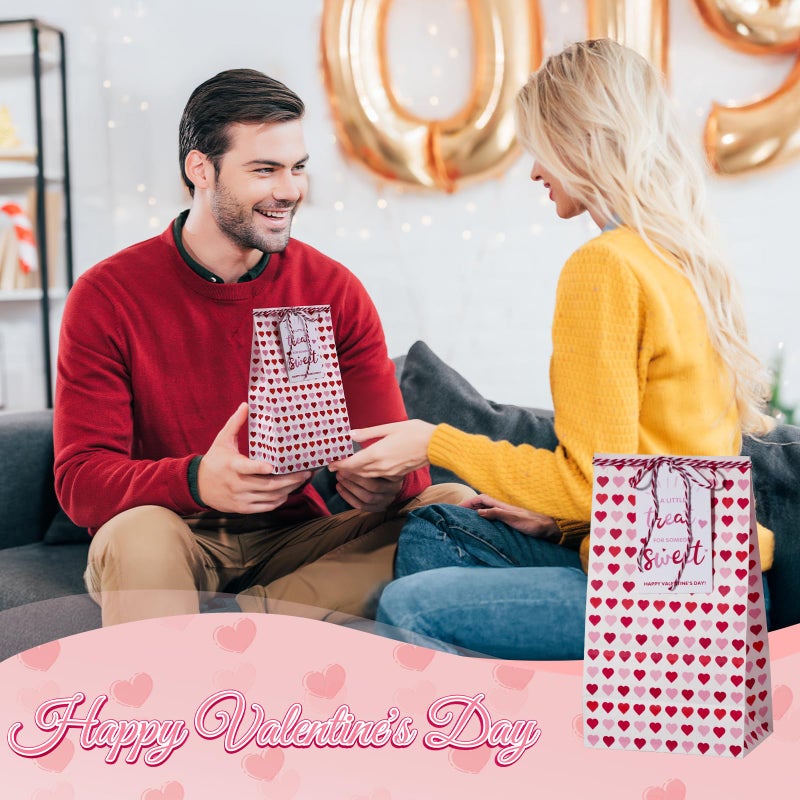 AISunGoo 30 Pcs Valentines Day Gift Bags with Cards for Kids Classroom Parties, Paper Treat Bags for Valentines Party Favors - Image 5